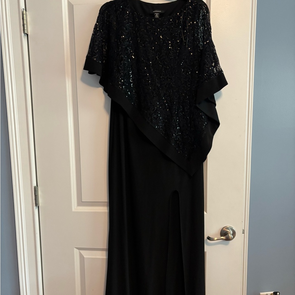 R&M Richards Black Sequin Gown